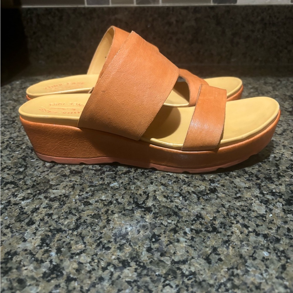 Kork-Ease Orange Platform Sandals